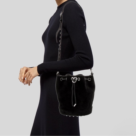 Alexander Wang studded black suede bucket bag - Picture 1 of 6
